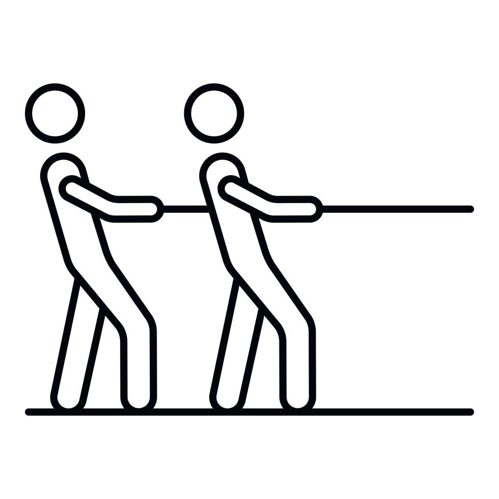 Two man tug of war icon, outline style vector