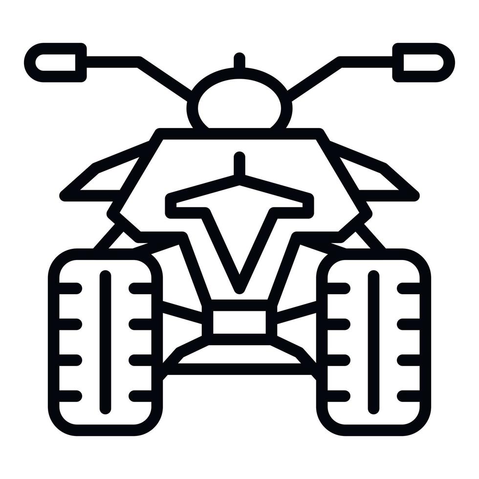 Back of quad bike icon, outline style vector