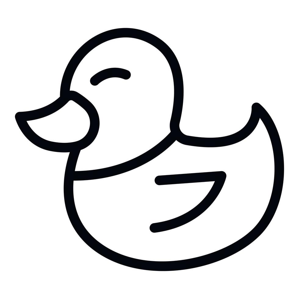 Cute duck icon, outline style vector
