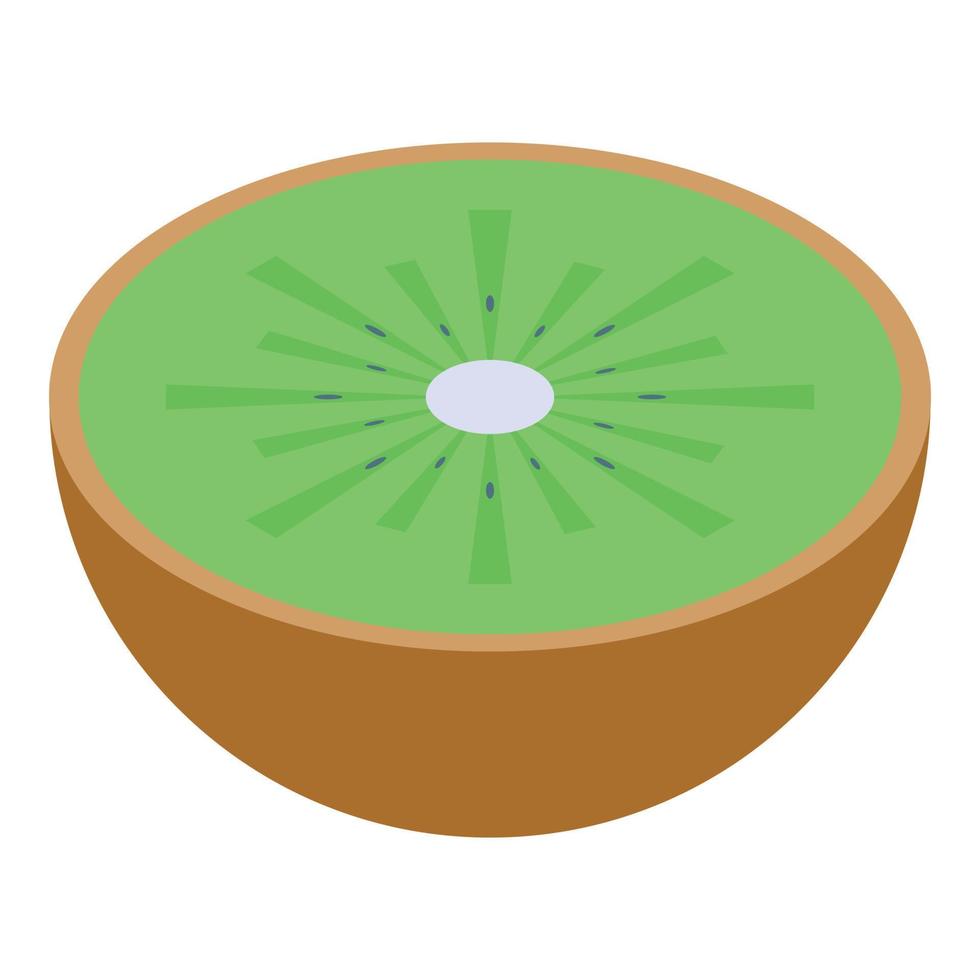 Half kiwi icon, isometric style vector