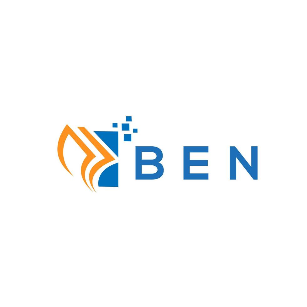 BEN credit repair accounting logo design on white background. BEN creative initials Growth graph letter logo concept. BEN business finance logo design. vector