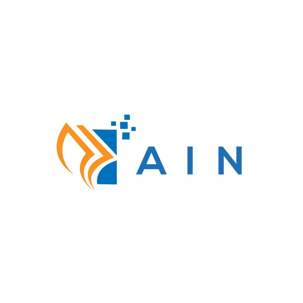 AIN credit repair accounting logo design on white background. AIN creative initials Growth graph letter logo concept. AIN business finance logo design. vector