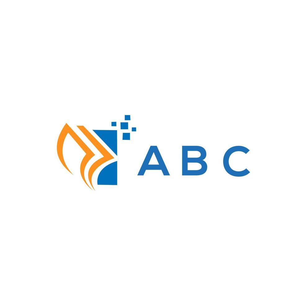 ABC credit repair accounting logo design on white background. ABC creative initials Growth graph letter logo concept. ABC business finance logo design. vector