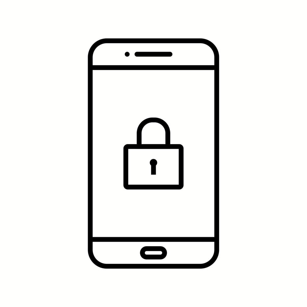 Unique Lock Screen Vector Line Icon