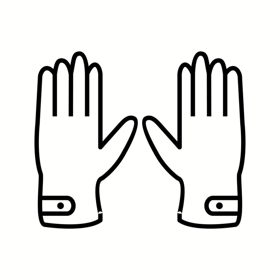 icono de línea de vector de guantes de cuero únicos