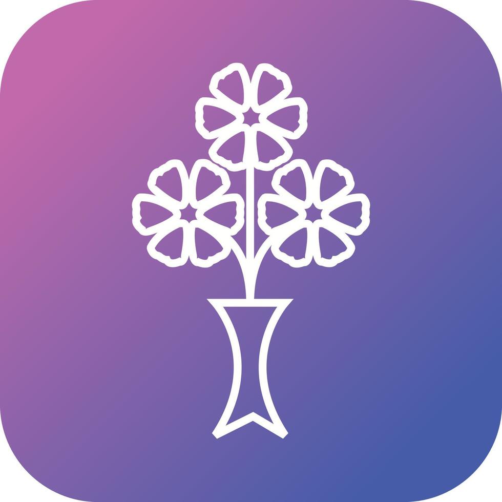 Unique Flower Bunch Vector Line Icon