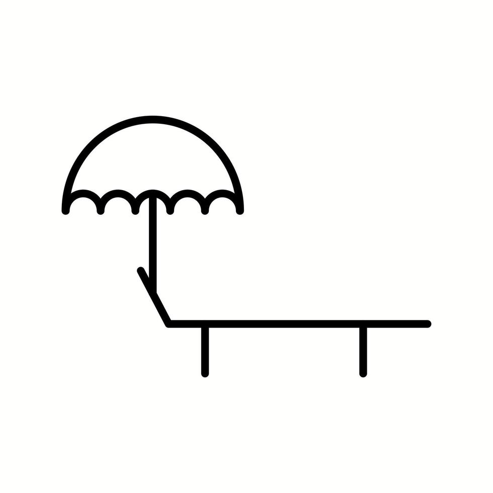 Unique Sunbathing Chair Vector Line Icon