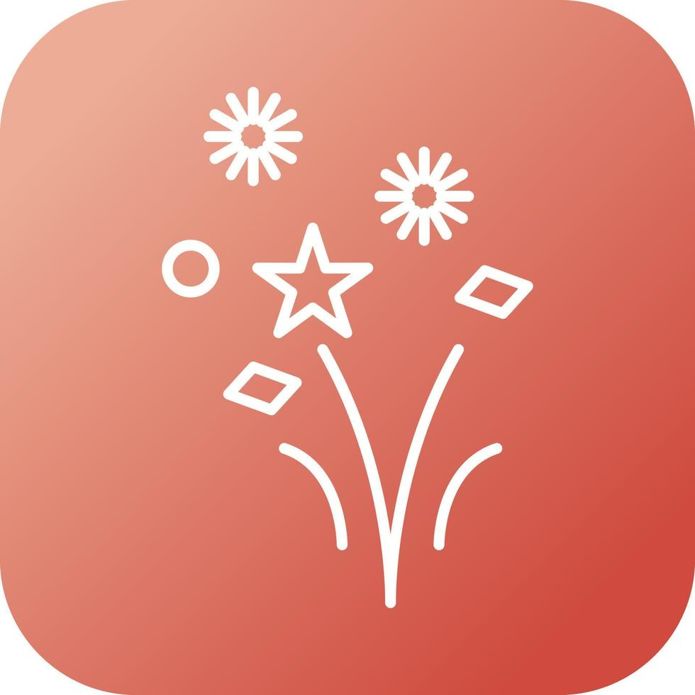 Unique Fireworks Vector Line Icon