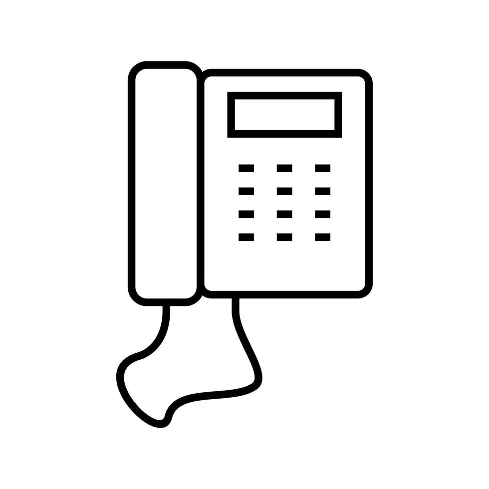 Unique Telephone Set Line Vector Icon
