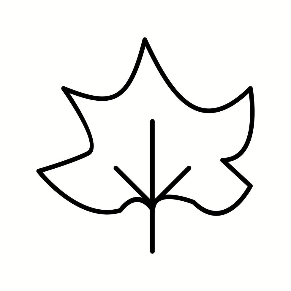 Unique Leaf Vector Line Icon