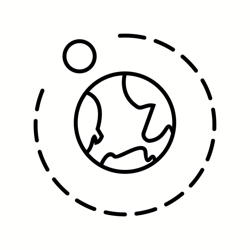 Unique Moons Orbiting Earth Vector Line Icon