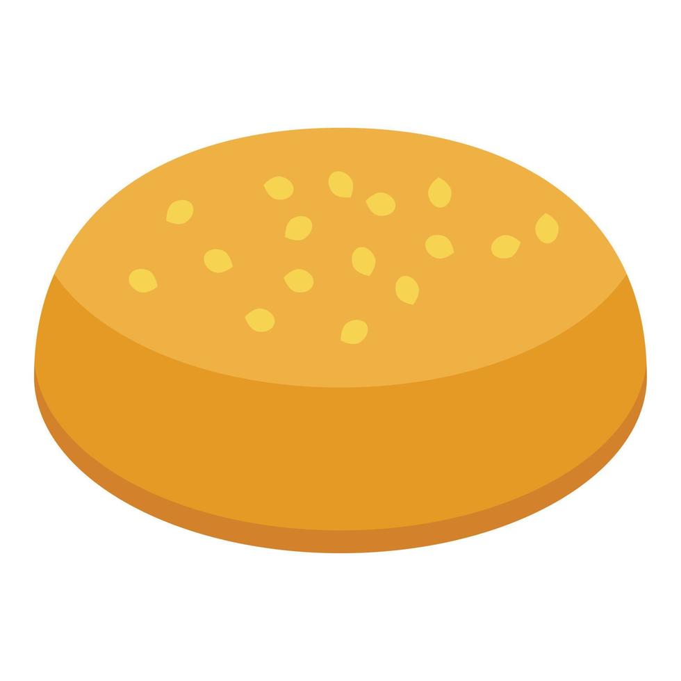 American burger bun icon, isometric style vector