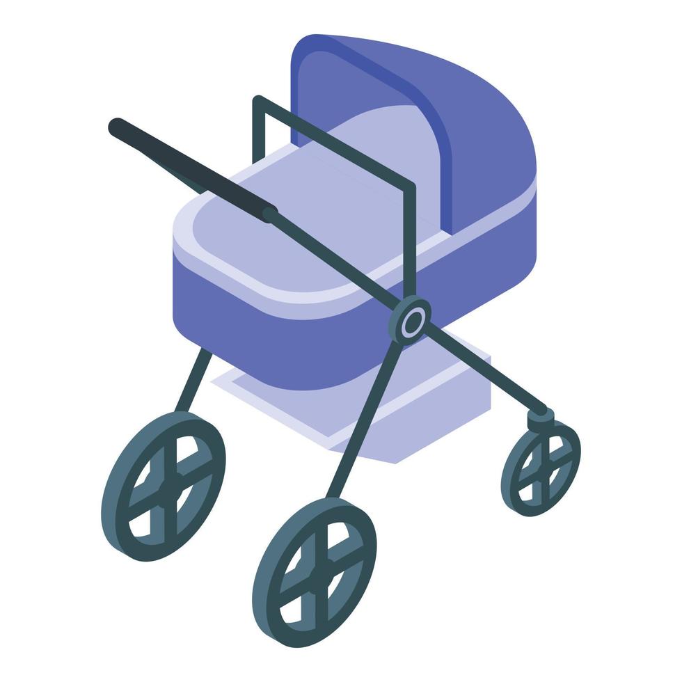 Pram icon, isometric style vector