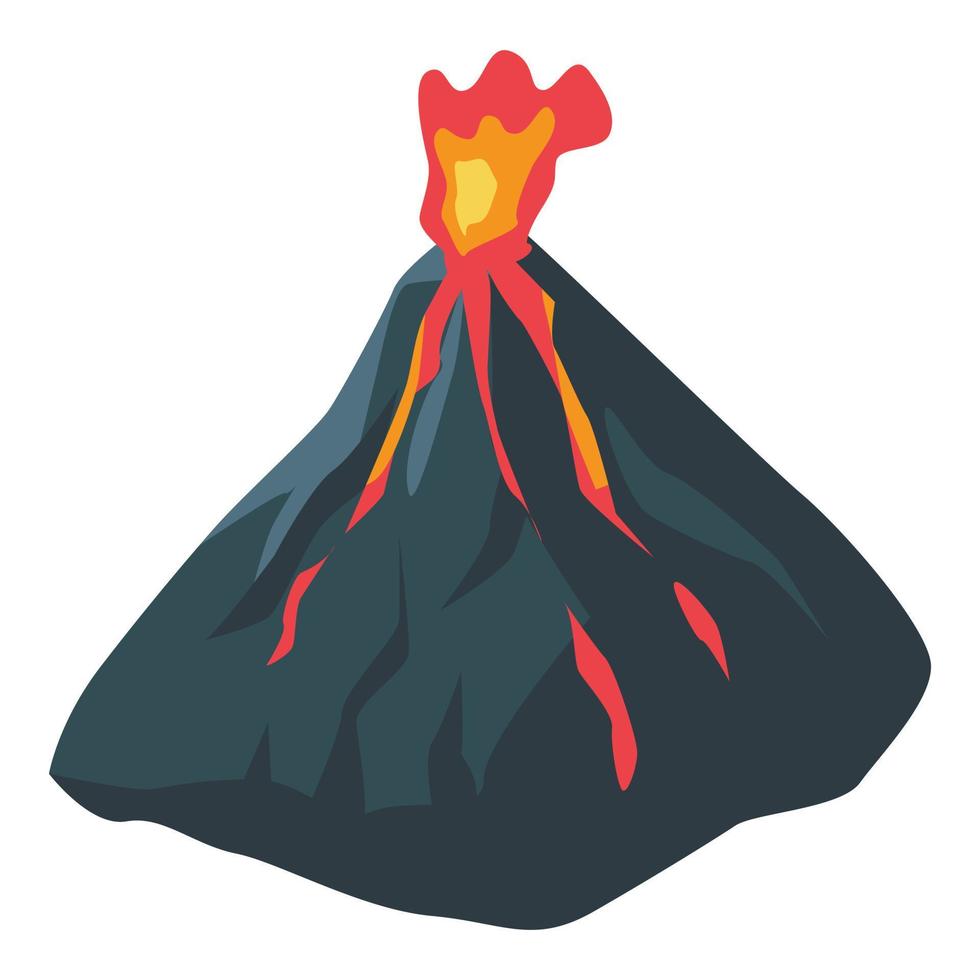 Island volcano icon, isometric style vector