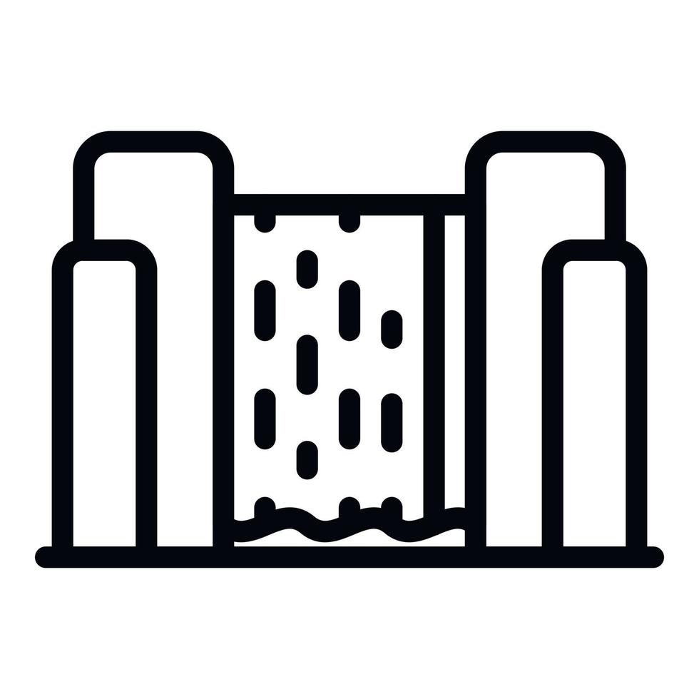 Rock waterfall icon, outline style vector