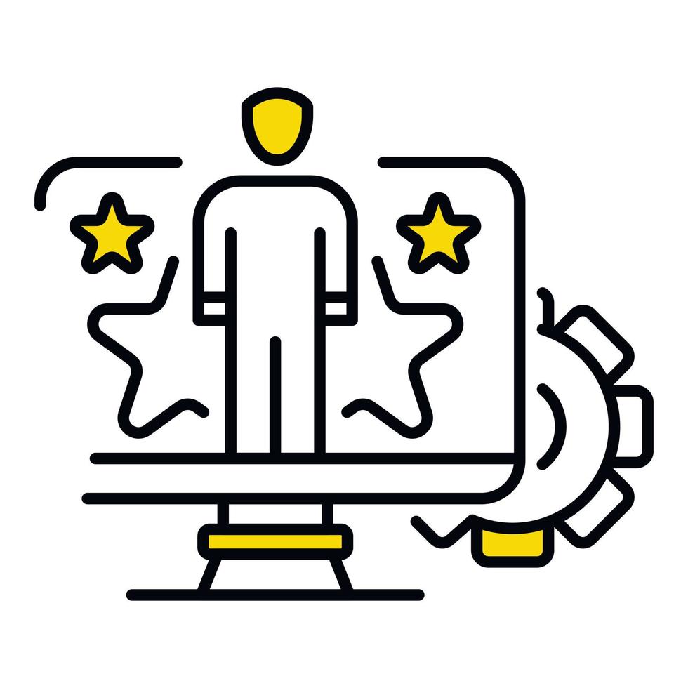 Star web person icon, outline style vector