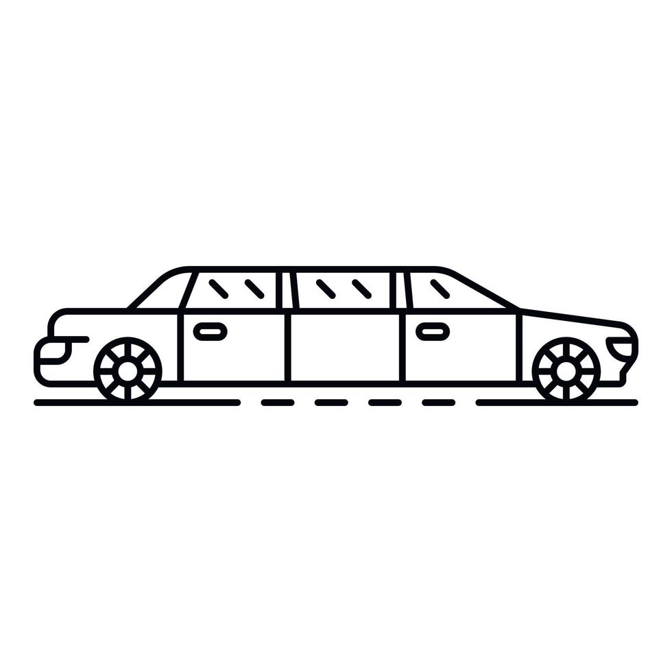 Limousine car icon, outline style vector