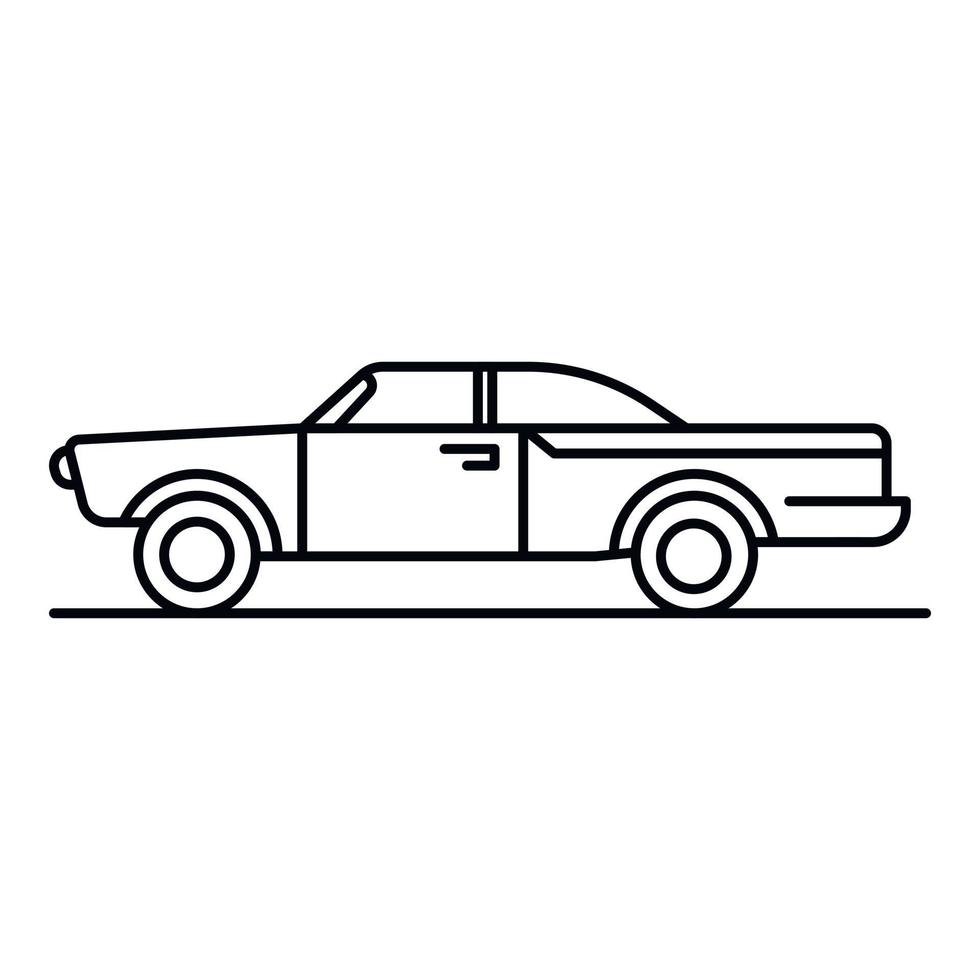 Retro cabriolet icon, outline style vector