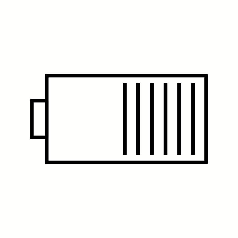 icono de línea de vector de batería único