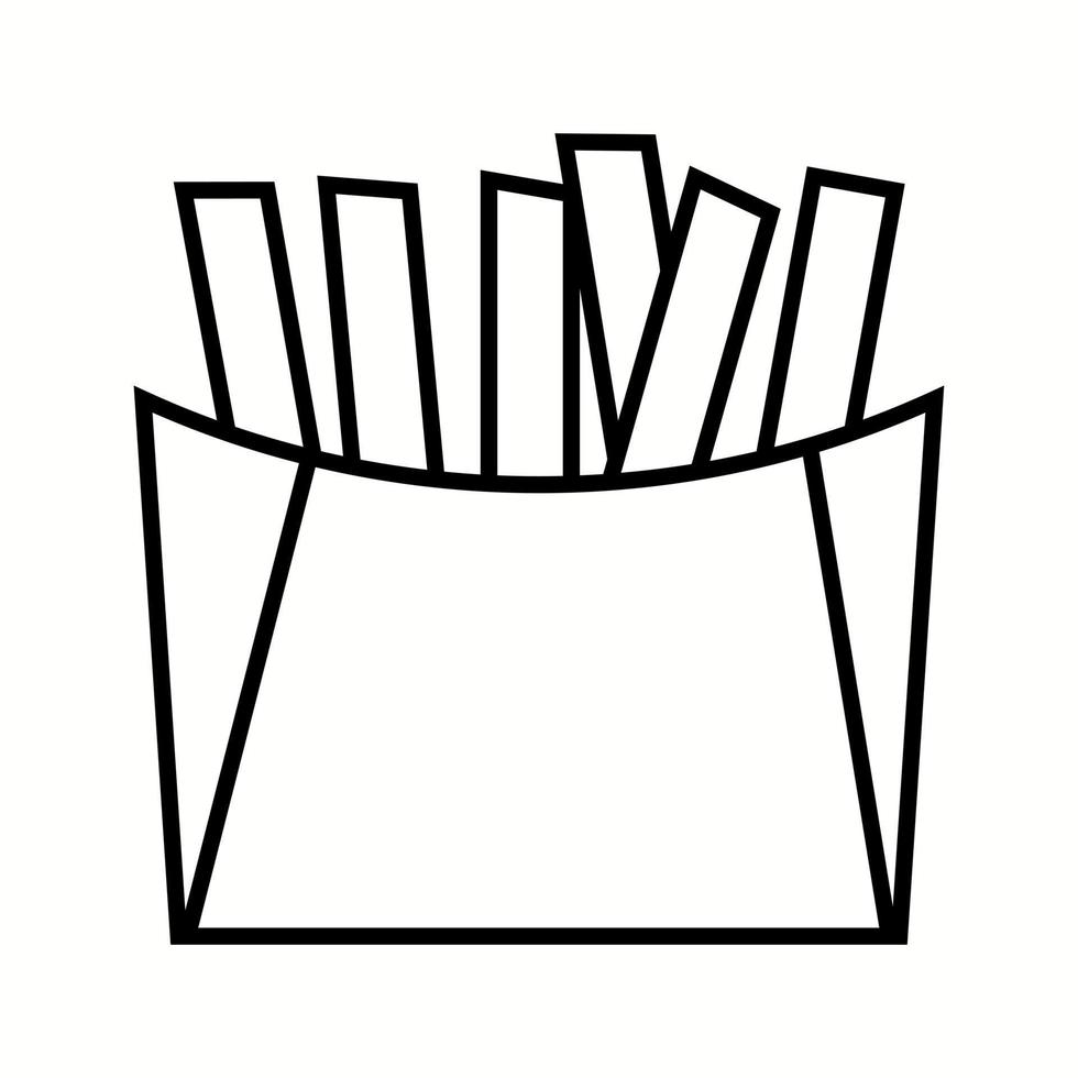 icono de línea de vector de papas fritas único