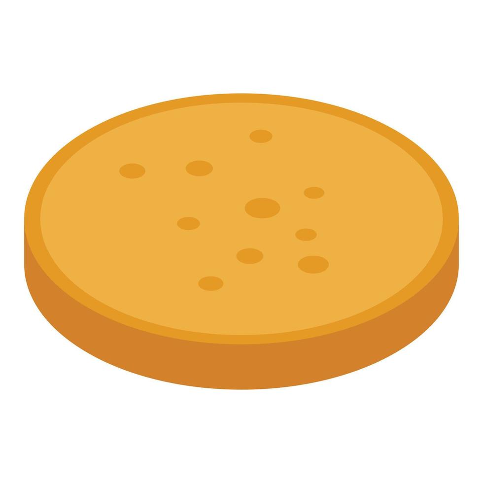 Middle burger bun icon, isometric style vector