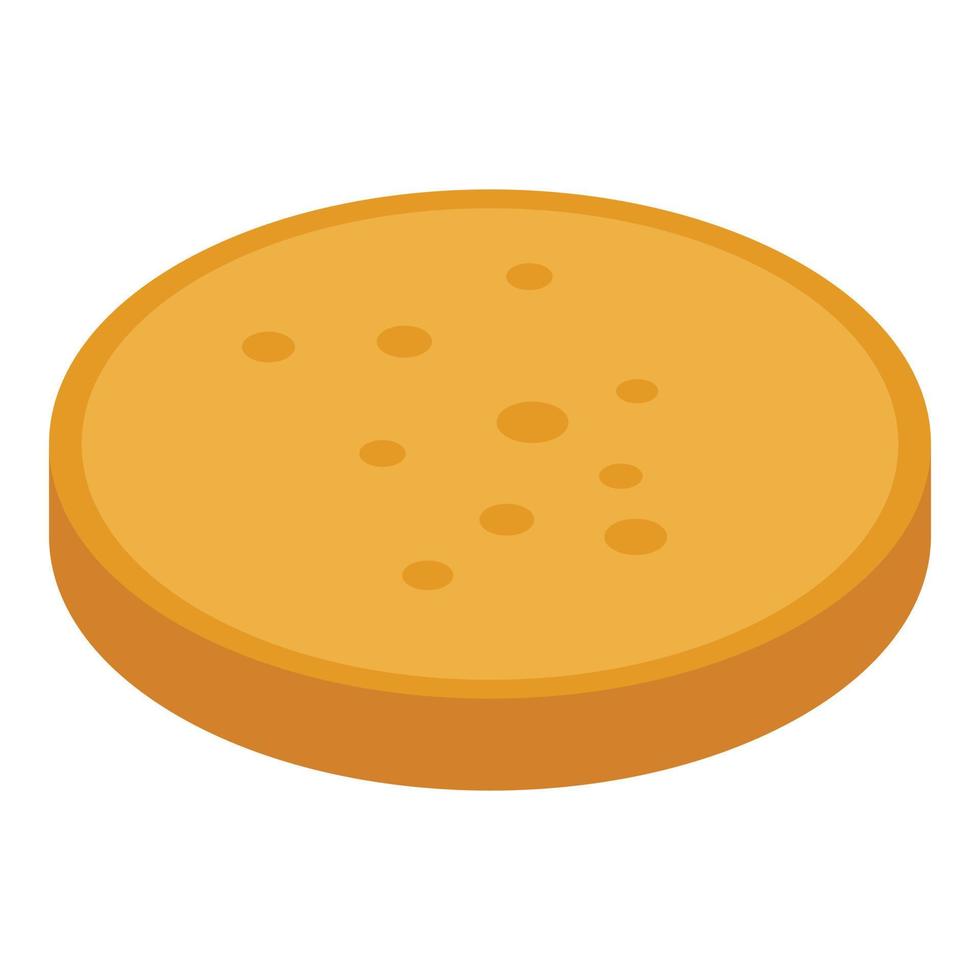 icono de bollo de hamburguesa medio, estilo isométrico vector