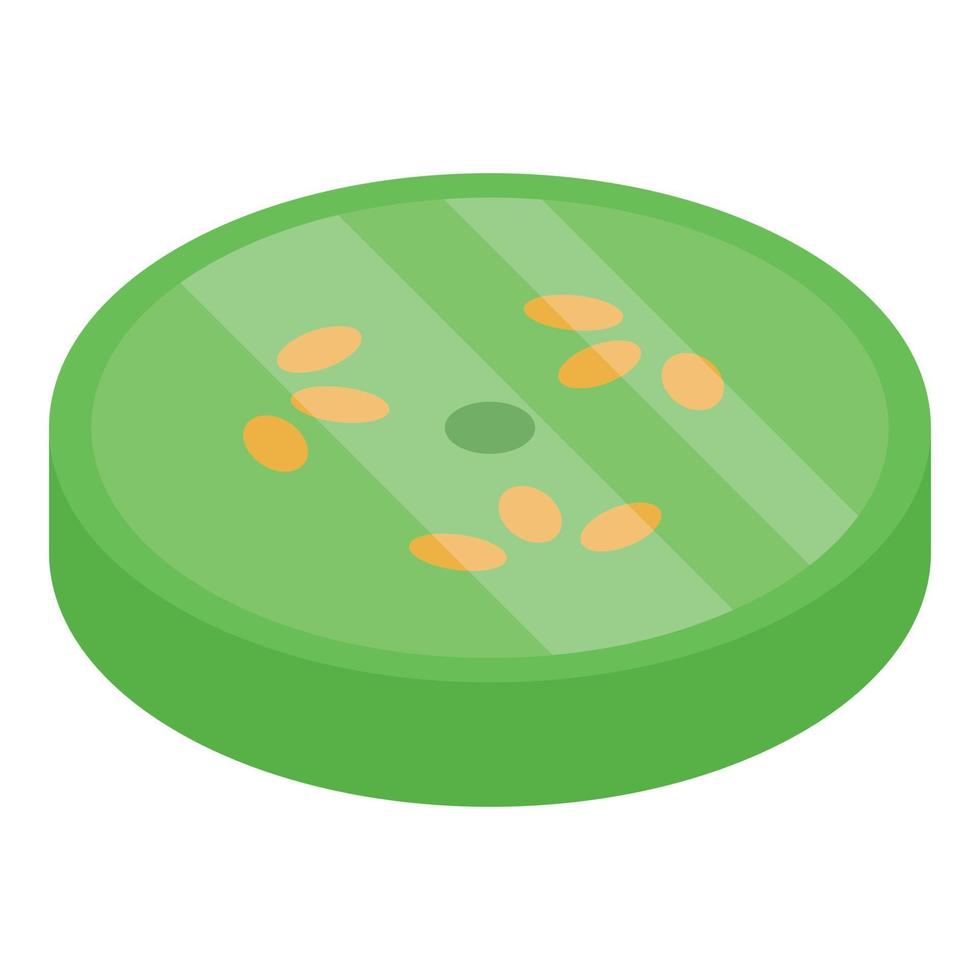 Cucumber slice icon, isometric style vector