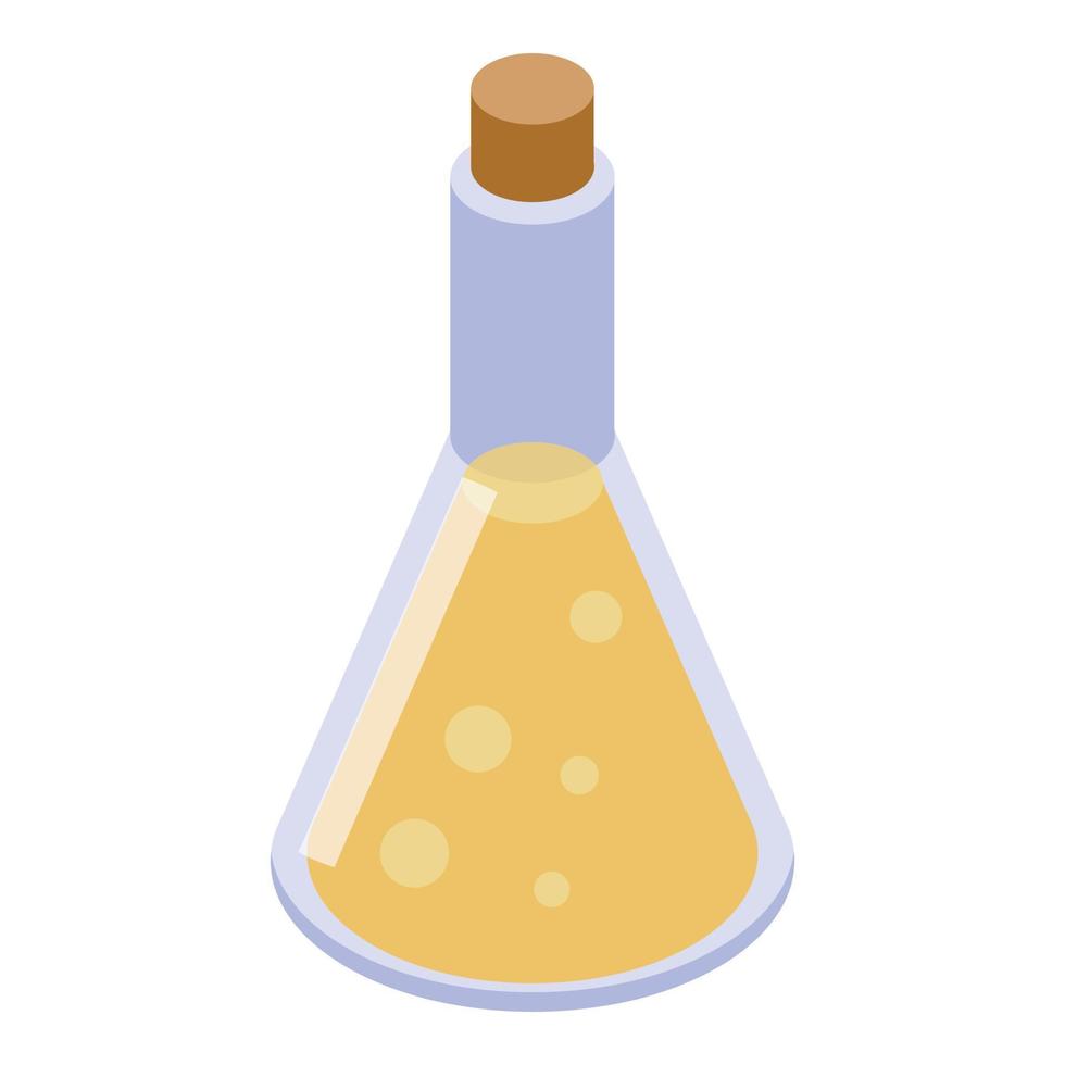 Flask potion icon, isometric style vector