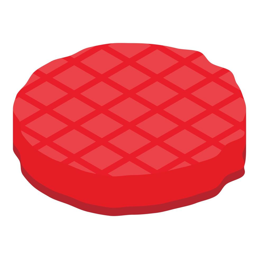 Burger cutlet icon, isometric style vector