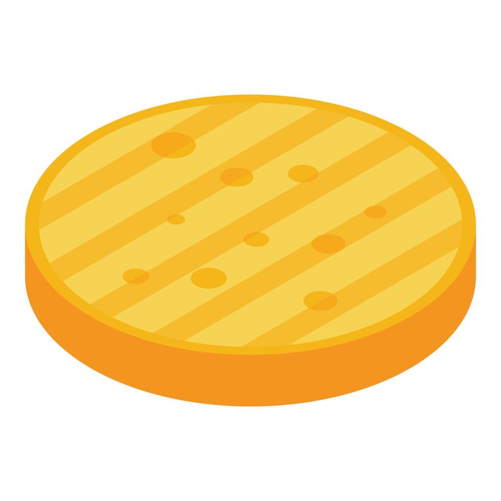 Fried bun icon, isometric style vector