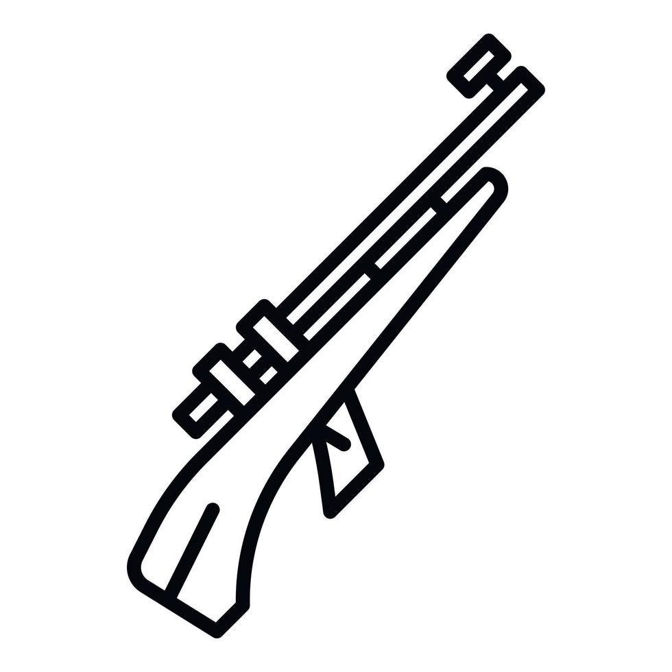 icono de rifle de biatlón, estilo de esquema vector