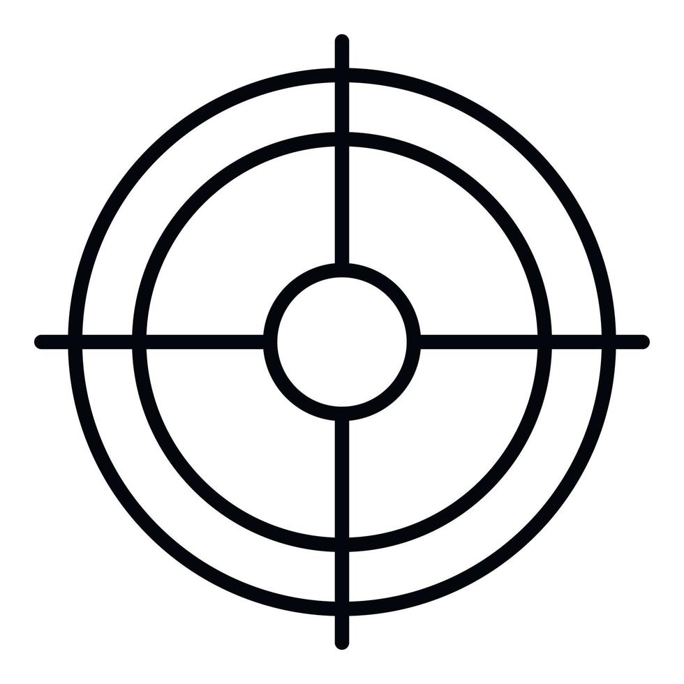 Shooting target icon, outline style vector