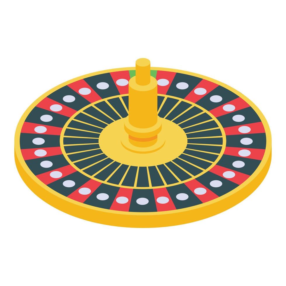 icono de la ruleta de la suerte del casino, estilo isométrico vector