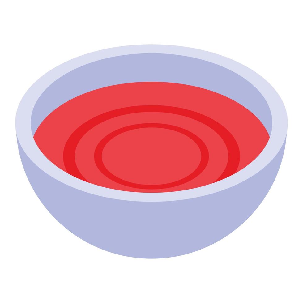 Burger tomato sauce icon, isometric style vector