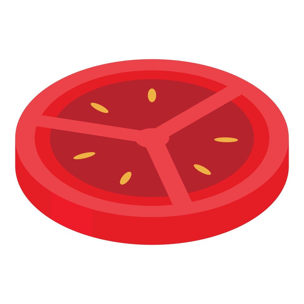 rebanada de icono de tomate, estilo isométrico vector