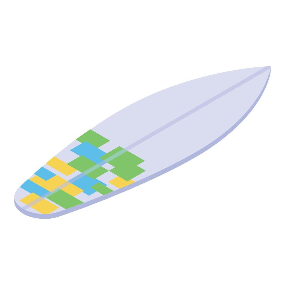 icono de tabla de surf de hawaii, estilo isométrico vector