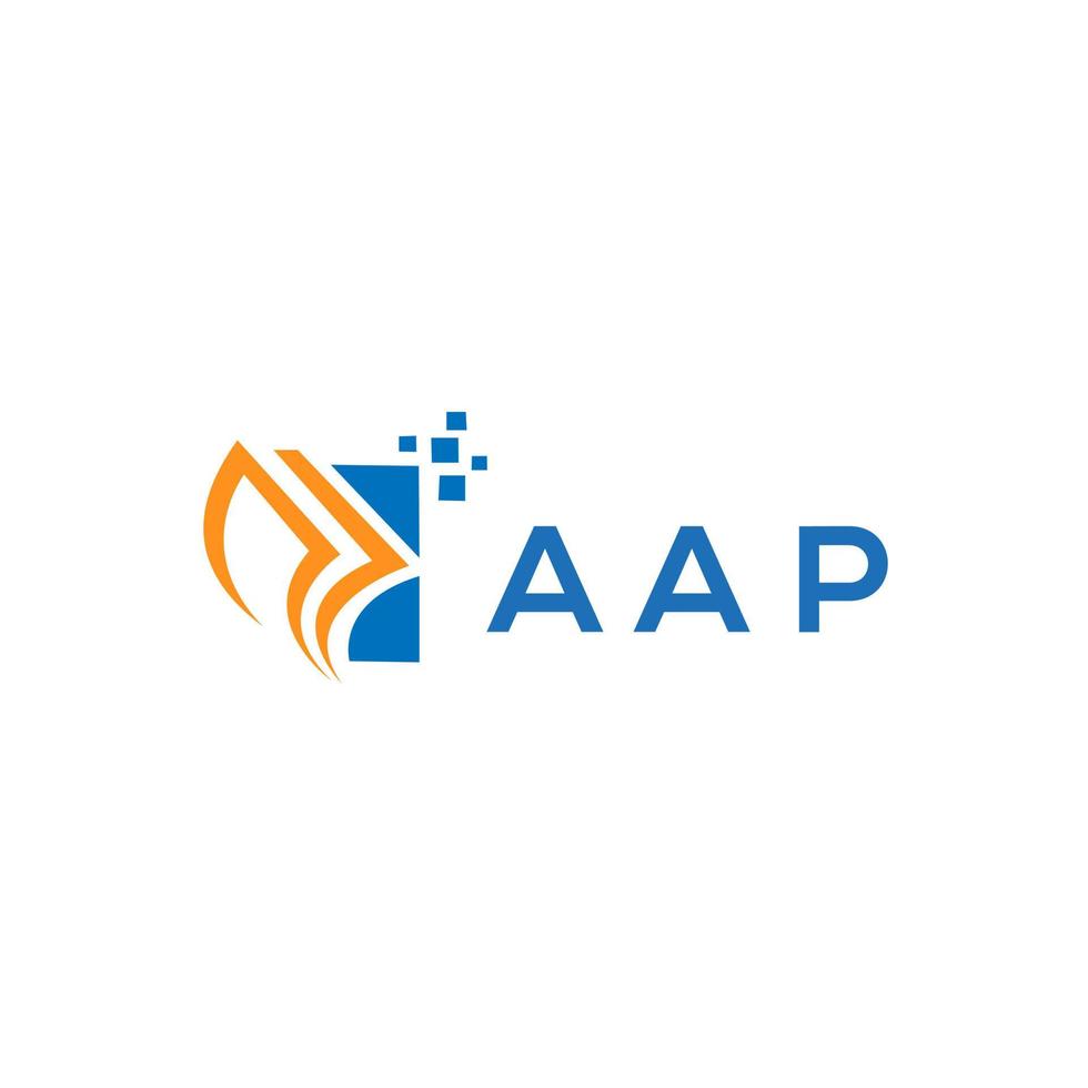 diseño de logotipo de contabilidad de reparación de crédito aap sobre fondo blanco. concepto de logotipo de letra de gráfico de crecimiento de iniciales creativas aap. diseño del logotipo de finanzas empresariales aap. vector