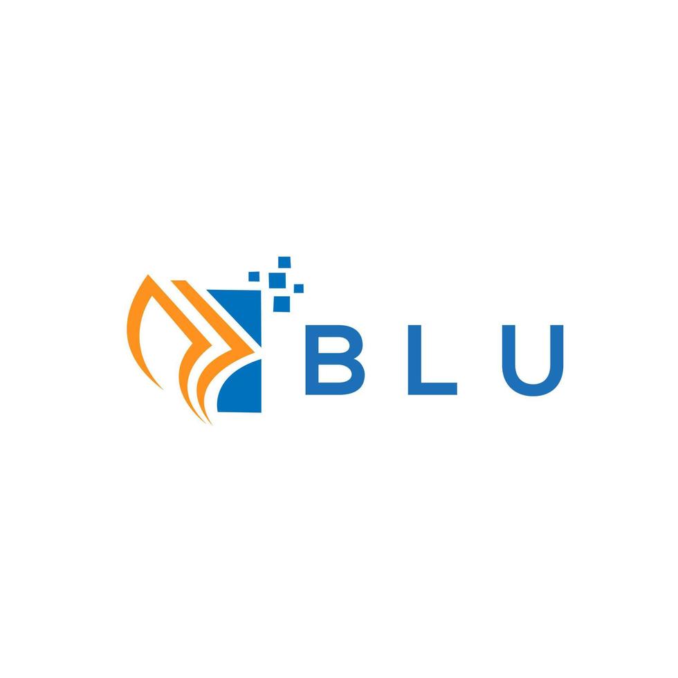 BLU credit repair accounting logo design on white background. BLU creative initials Growth graph letter logo concept. BLU business finance logo design. vector