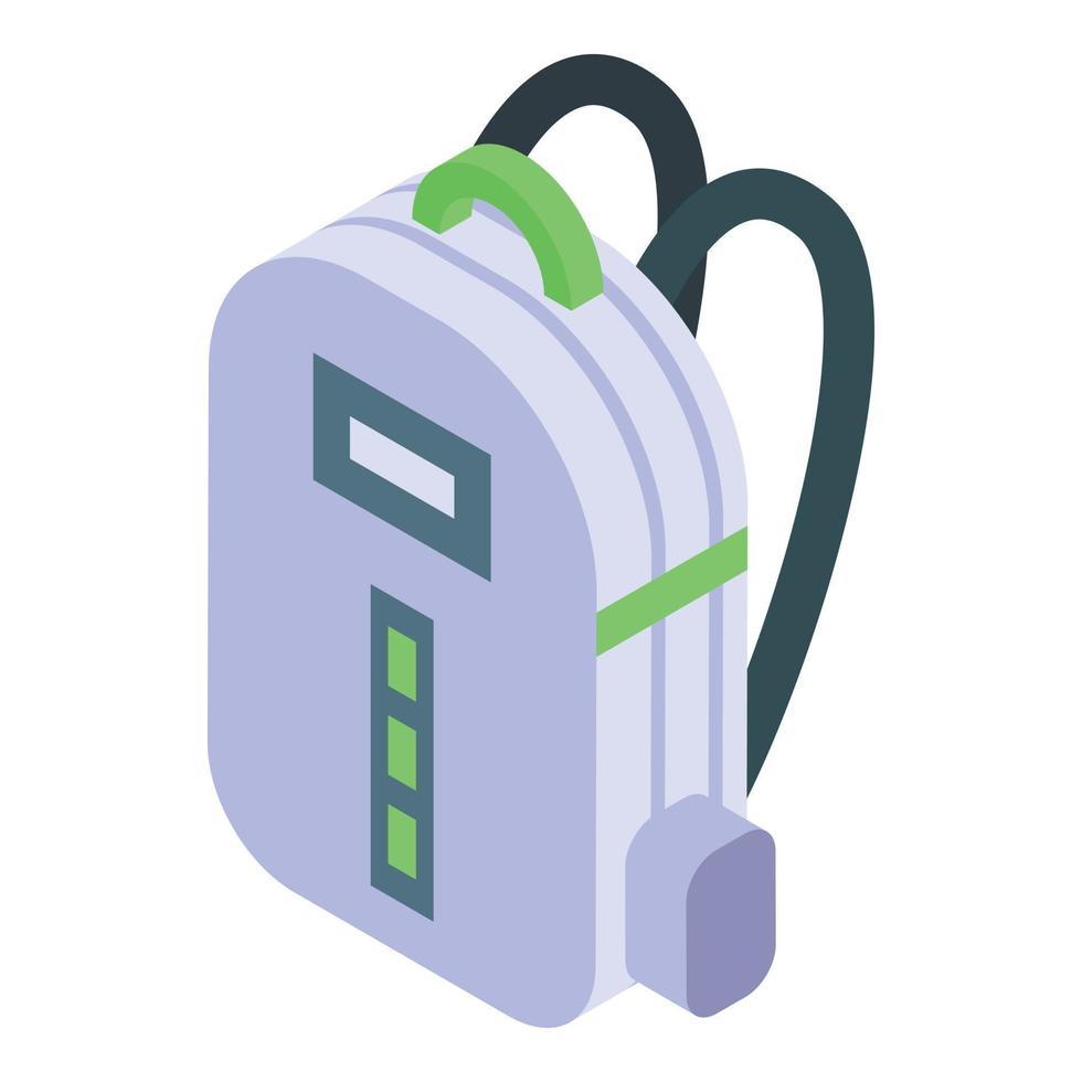 Laptop backpack icon, isometric style vector