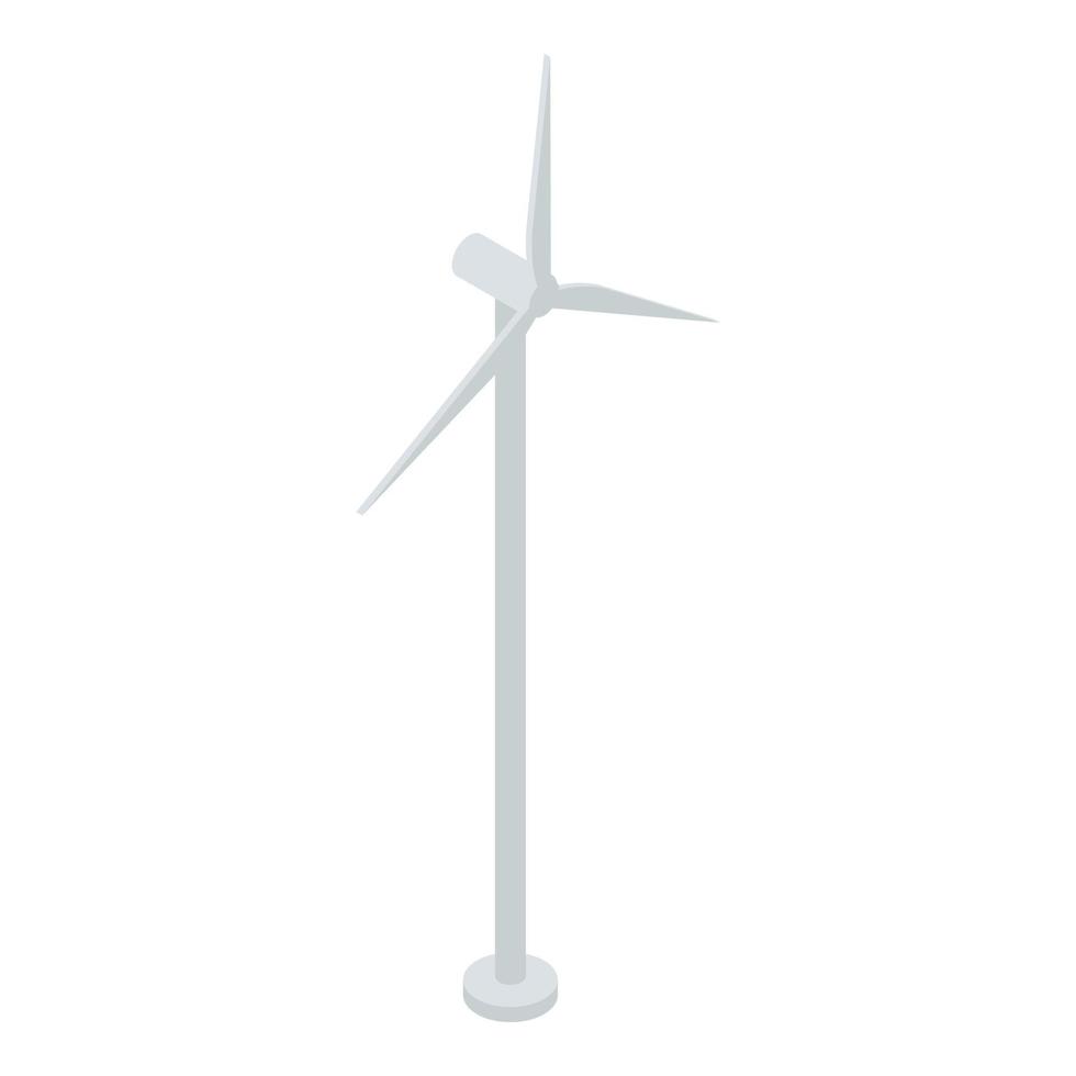 Wind turbine icon, isometric style vector