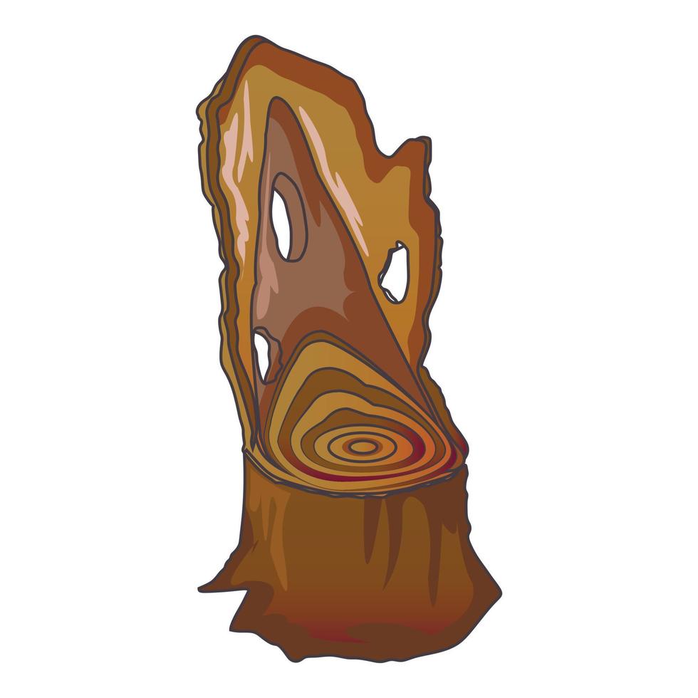 Tree stump icon, cartoon style vector