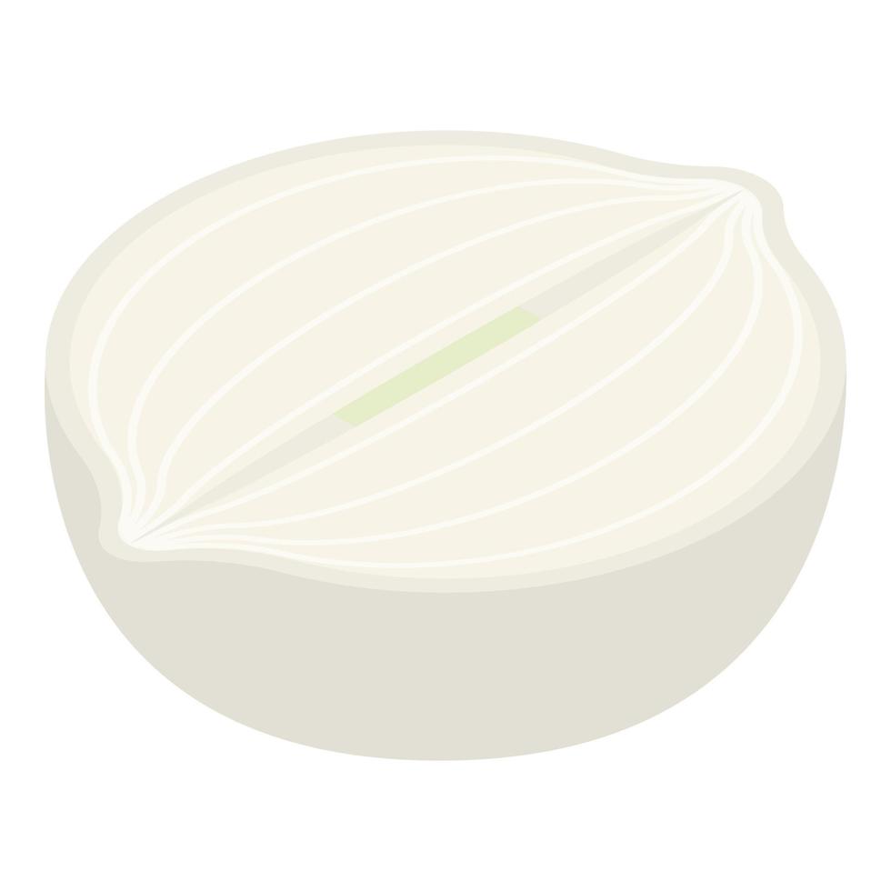 Half white onion icon, isometric style vector
