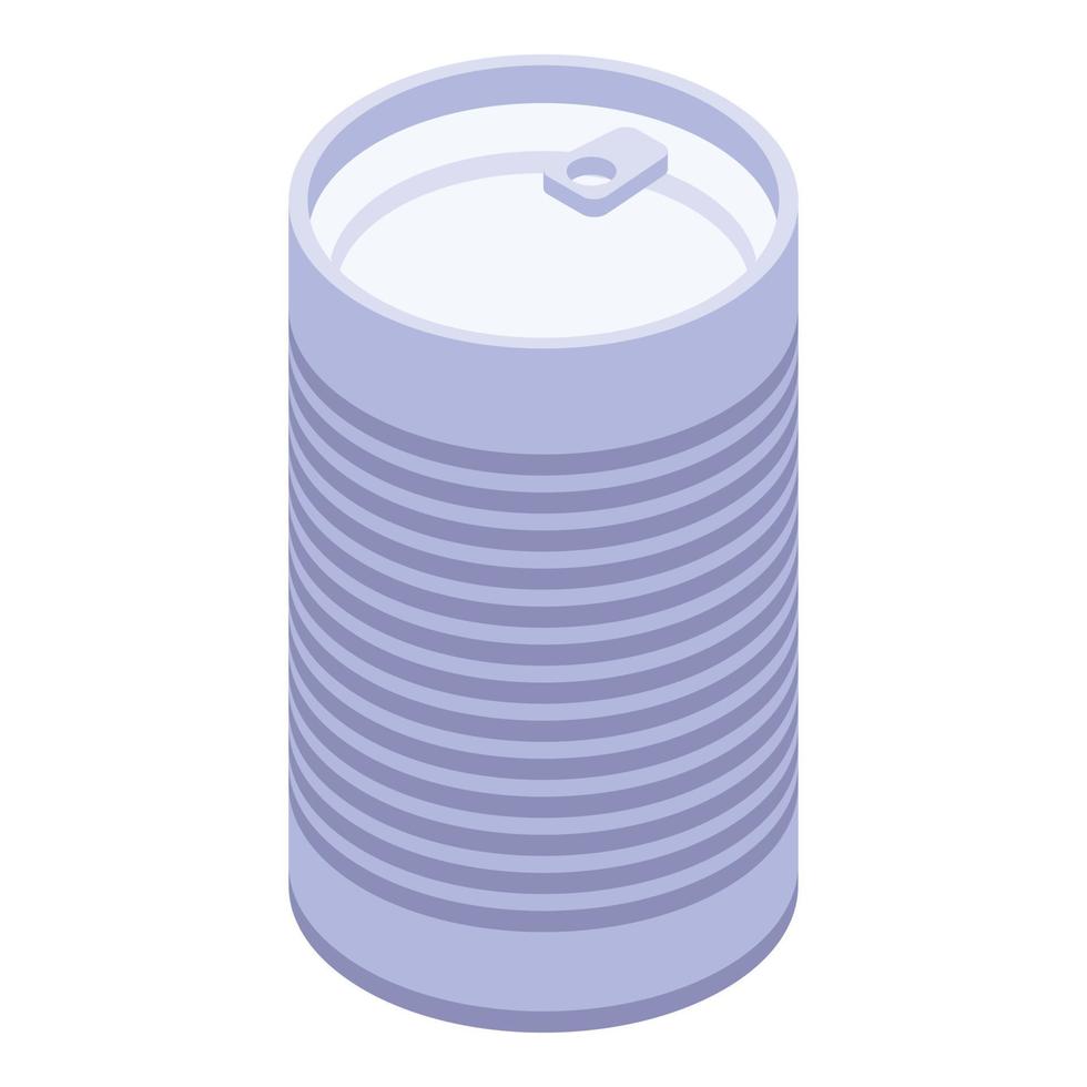 Tin can icon, isometric style vector