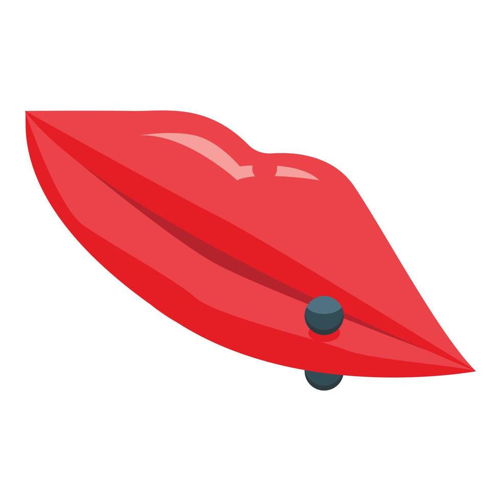 Lips piercing icon, isometric style vector