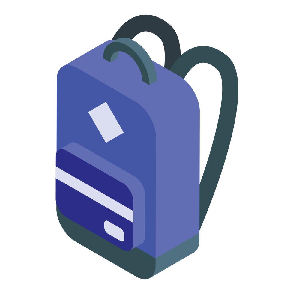Backpack icon, isometric style vector