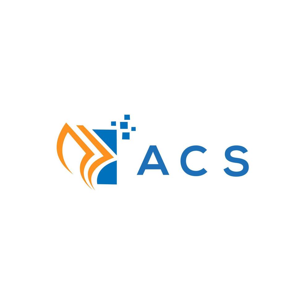 ACS credit repair accounting logo design on white background. ACS creative initials Growth graph