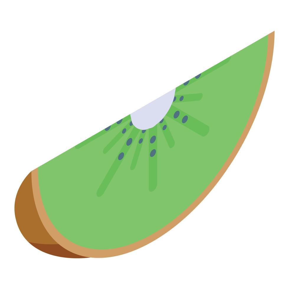 Kiwi slice icon, isometric style vector