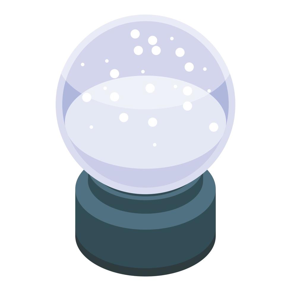 Empty snowglobe icon, isometric style vector