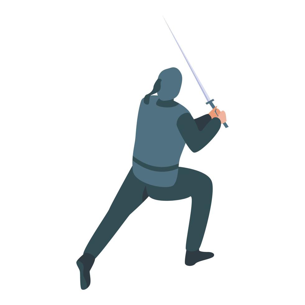 Japan ninja icon, isometric style vector