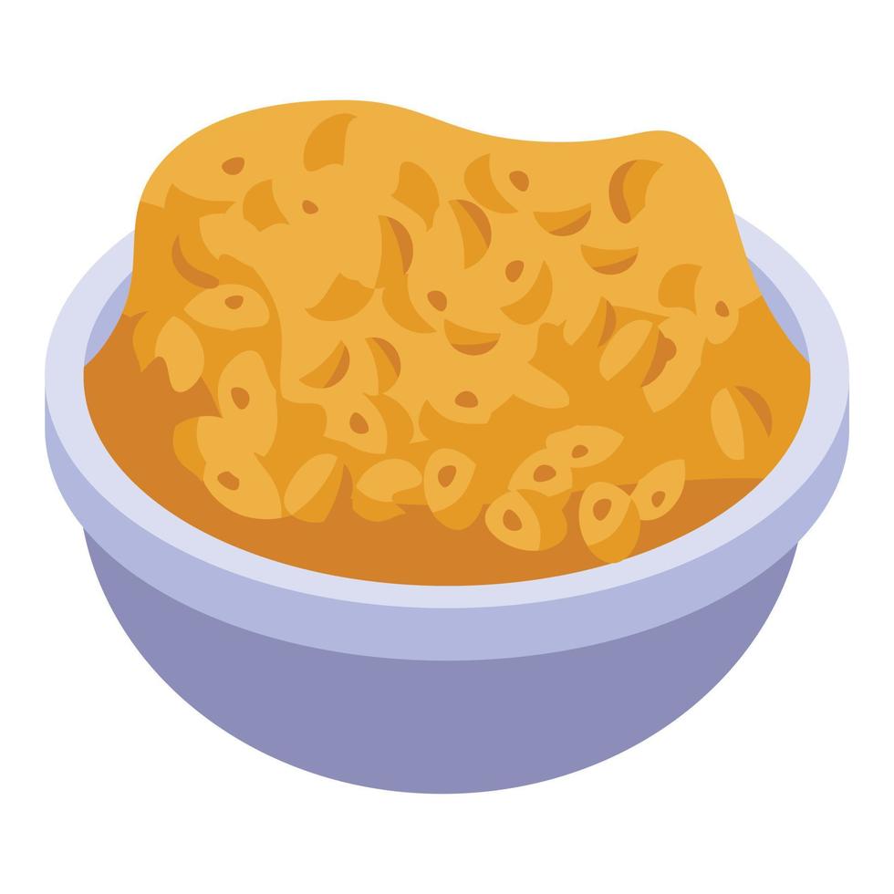 Popcorn bowl icon, isometric style vector